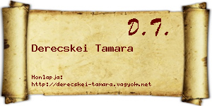 Derecskei Tamara névjegykártya